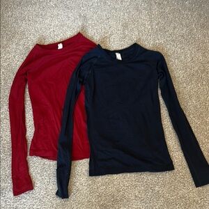 Lot of 2 Athleta Momentum Long Sleeve Tops